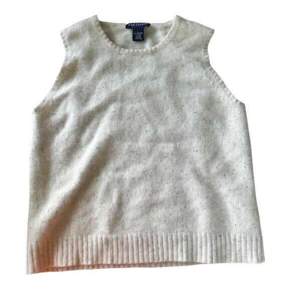 Vintage Ann Taylor Cashmere Academia Sweater Vest L - Picture 1 of 5